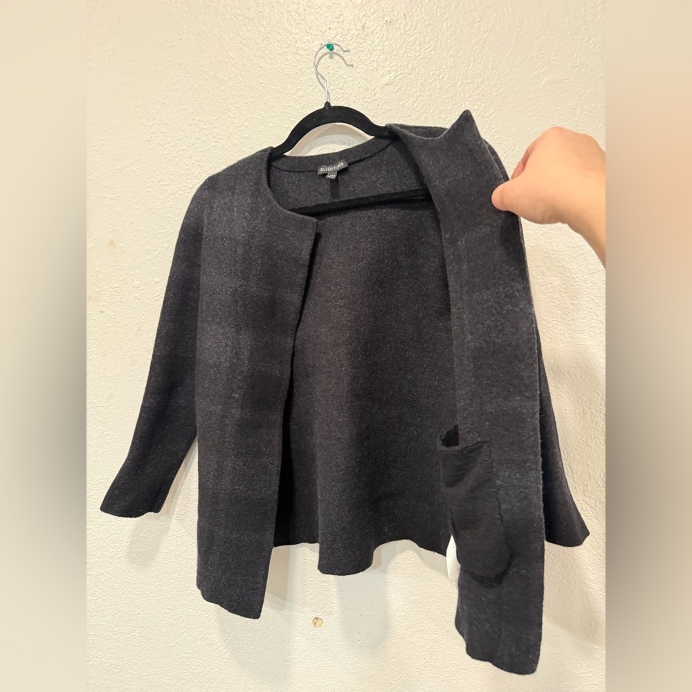 Eileen Fisher 100% Merino Wool Open Front Jacket Cardigan – Size M - Picture 3 of 7